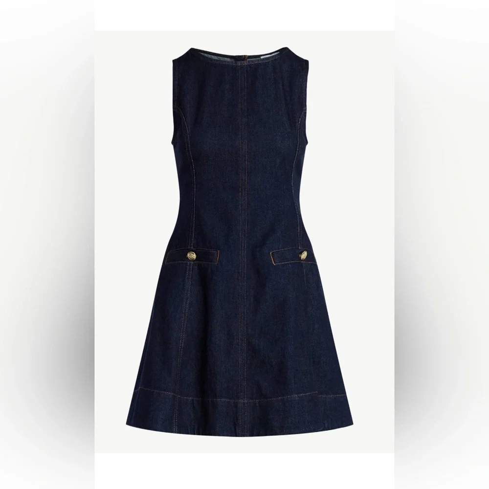 Free Assembly crew neck sleeveless denim mini dress - Picture 1 of 3